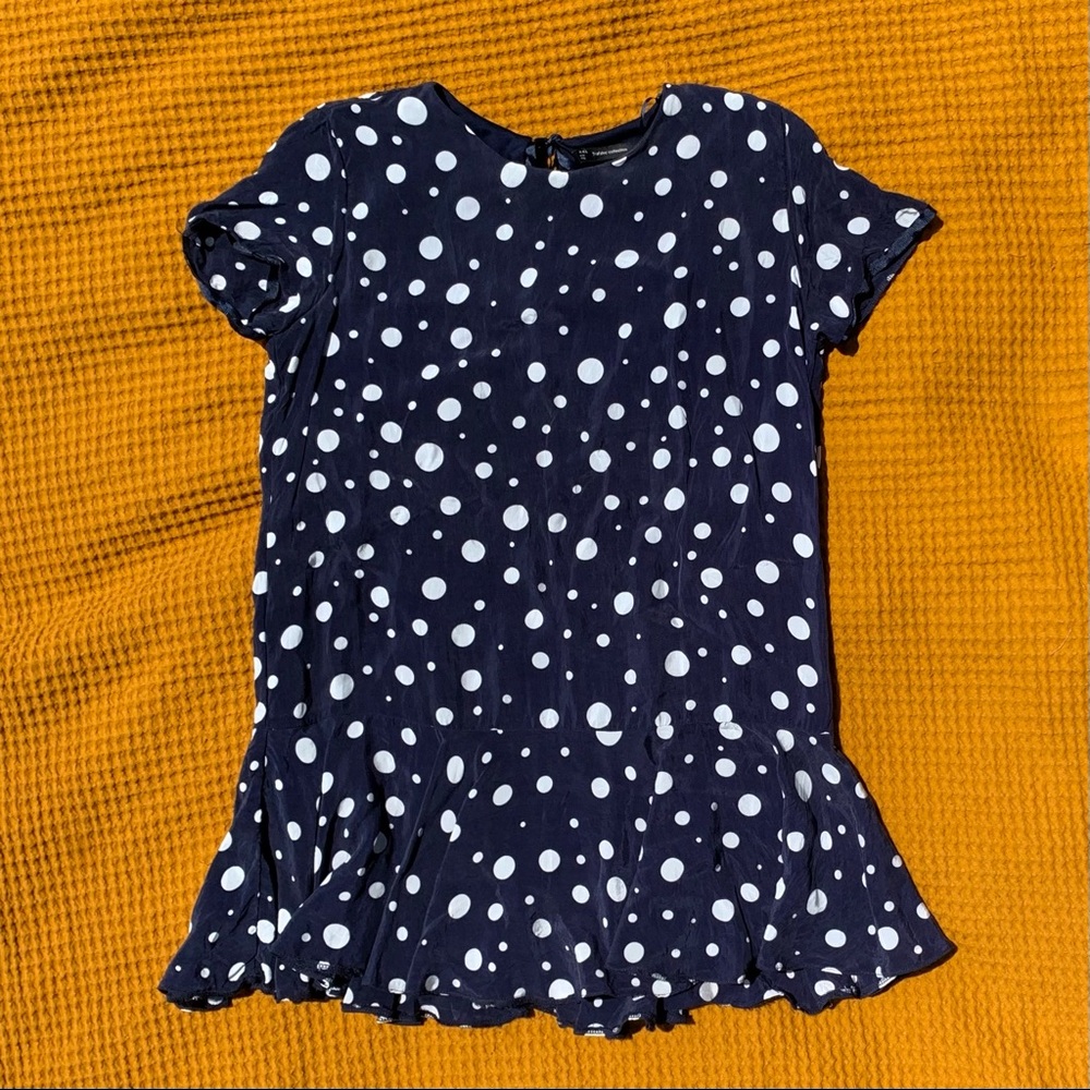 Navy and White Polka Dot Dress from Zara